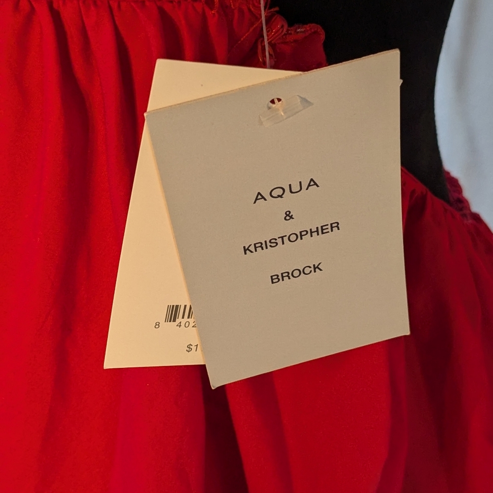 Aqua & Christopher Brock Red Dress Size L - Picture 7 of 7
